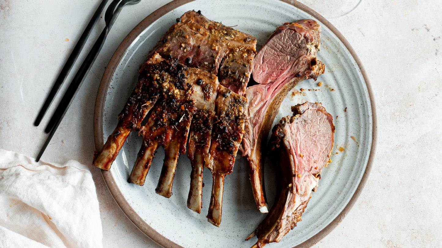 π¦πΊ Grass Fed Lamb Rack 8 bones cap on frenched 800-900g Halal